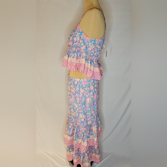 Plenty by Tracy Reese Pink and Blue Floral Skirt Set - Picture 2 of 12